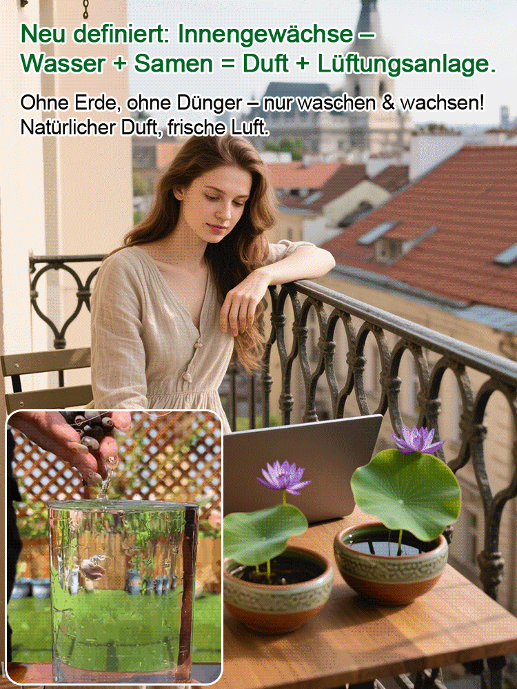 🌬️ Luftreinigung, Entfernung von Formaldehyd, duftet besser als Parfüm! 🌸 Die Seerose, die ohne Erde angebaut werden kann!
