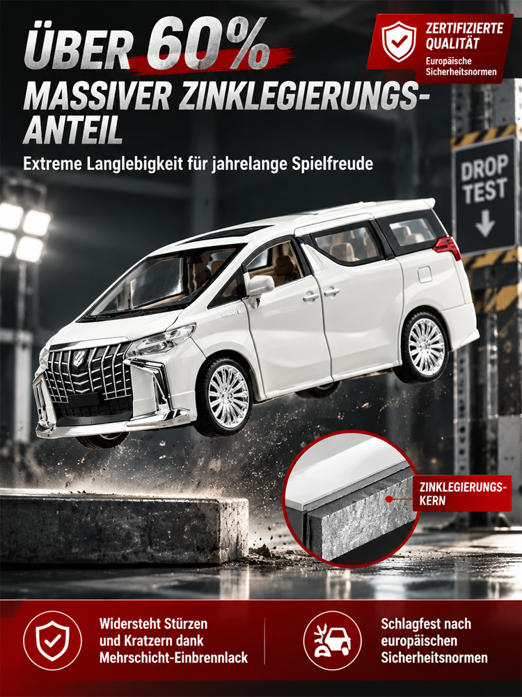 ✨ Premium Sammler-Van 1:24 | Metall-Chassis | Vierrad-Federung | 4-Fach Einbrennlackierung | Geschenkbox 🎁
