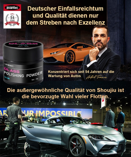Polierpulver zur Entfernung von Ölfilmen auf Autofenstern