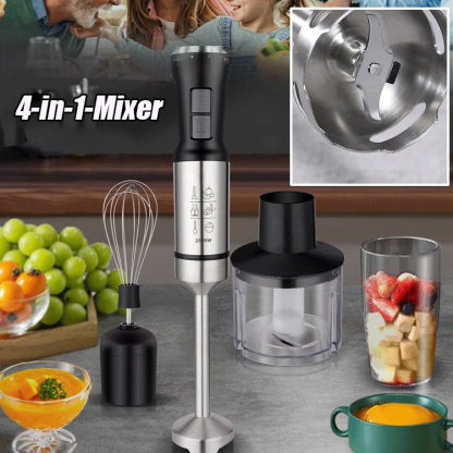 4-in-1-Mixer,Mit Zerkleinerungsschüssel, Homogenisator und Schneebesen-Set Backzusatz Dekathlon.