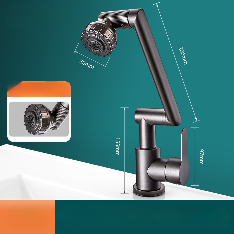 1080° drehbarer Wasserhahn mit mechanischem Arm