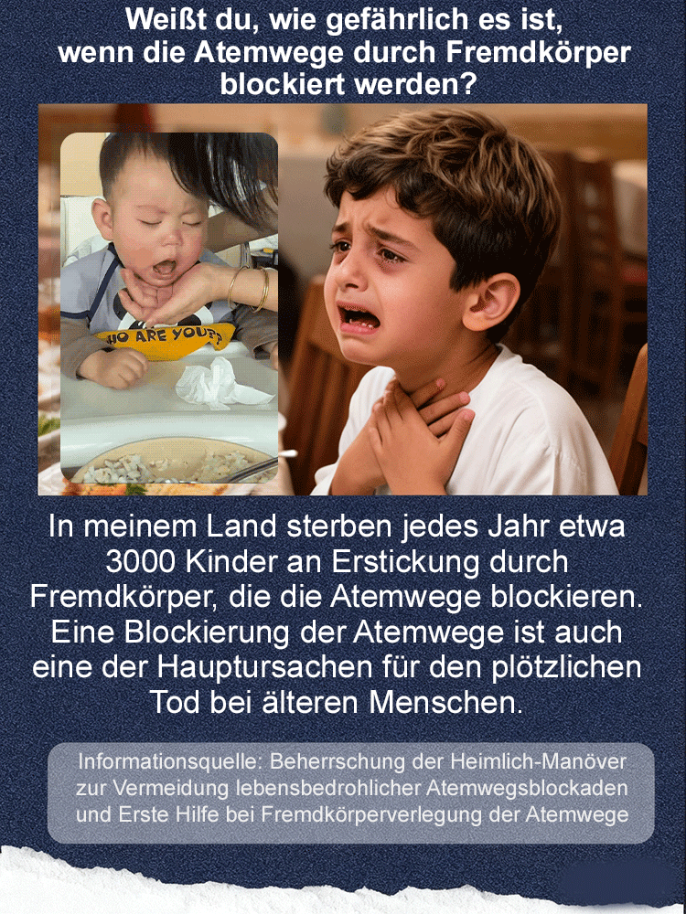 Lebensrettendes Anti-Erstickungsgerät 🚨 Ein-Klick-Bedienung, für Kinder und Erwachsene, sicheres Einwegventil, ohne Vorkenntnisse nutzbar 🛡️