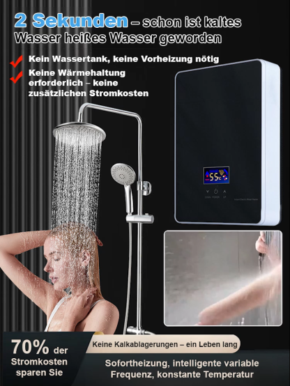【Keine komplizierte Installation erforderlich】🚿 ECO Durchlauferhitzer für die Wandmontage，Exklusives Energiesparpatent！💡 🌿
