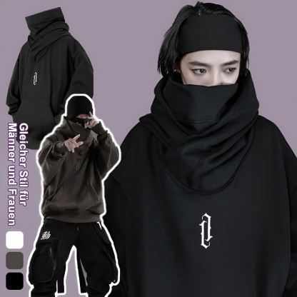 Lose Samtjacke mit hohem Kragen und Kapuze für Paare im Hip-Hop-Stil