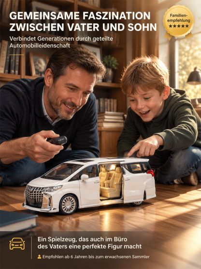 ✨ Premium Sammler-Van 1:24 | Metall-Chassis | Vierrad-Federung | 4-Fach Einbrennlackierung | Geschenkbox 🎁