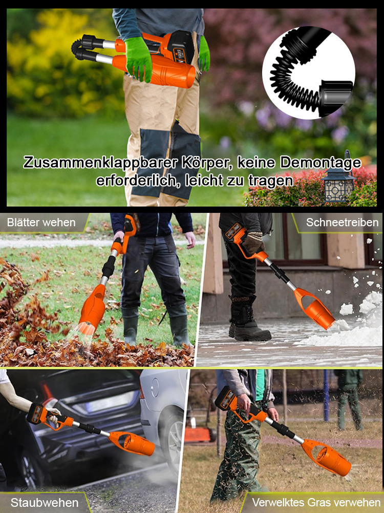 🌨️✨ In nur 3 Minuten den Schnee und die Blätter beseitigen: Kabelloser, faltbarer Schneeflächengebläse! 🍃❄️