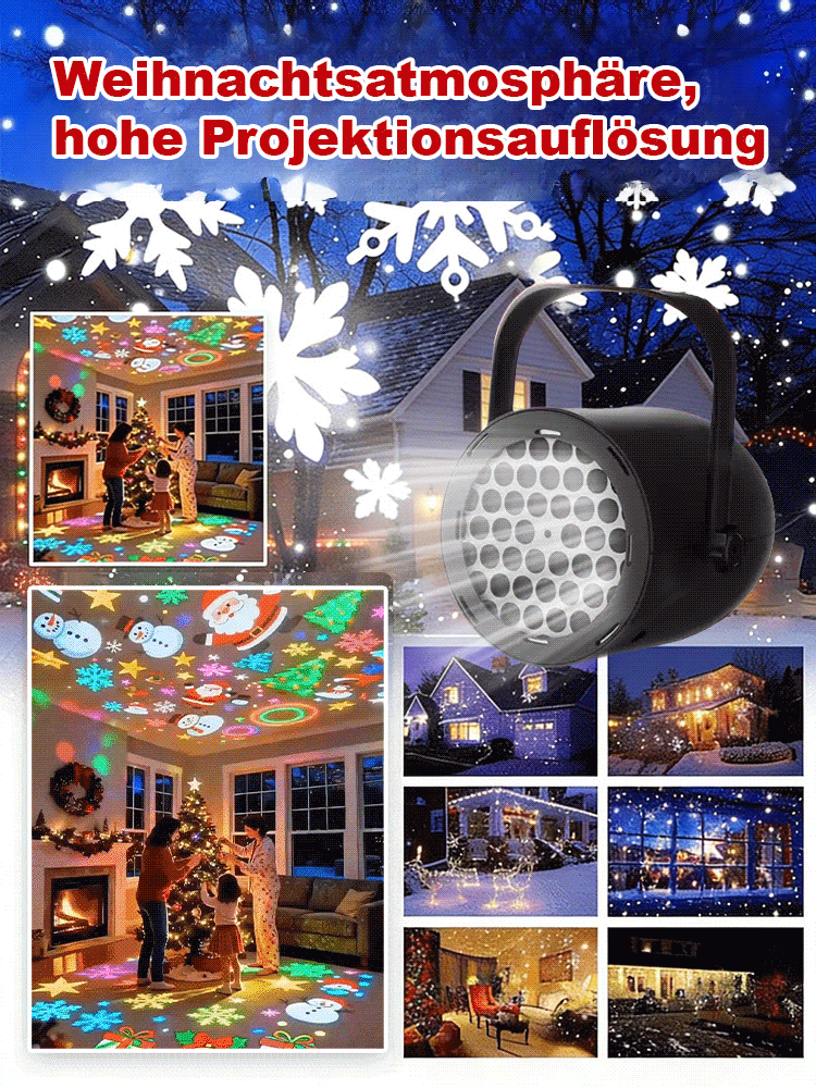 🎄 Sofortiges Winterwunderland! 2K HD Weihnachtsprojektorlicht ⭐ Plug & Play + 3-Tage-Liefergarantie 🚀