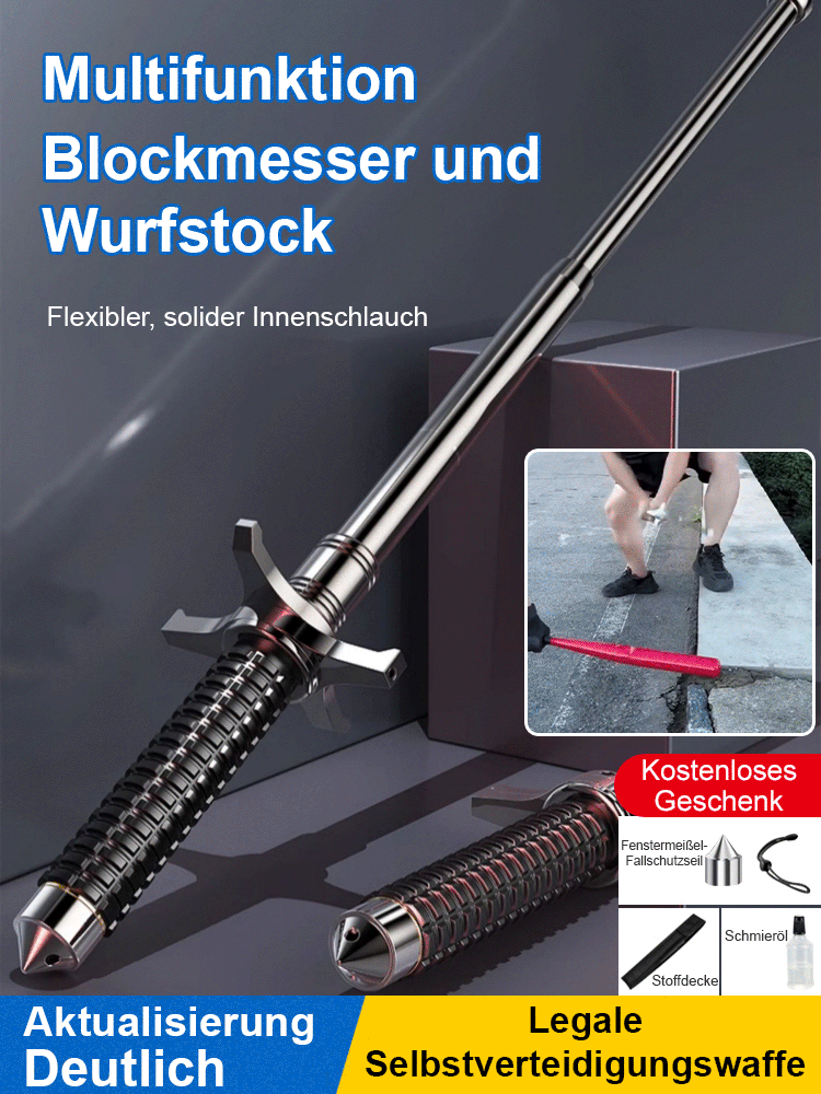 1095 Stahl Schutzstab: Blitzschnell, Unzerstörbar, Kompakt mit Glasbrecher 🛡️💎🚀