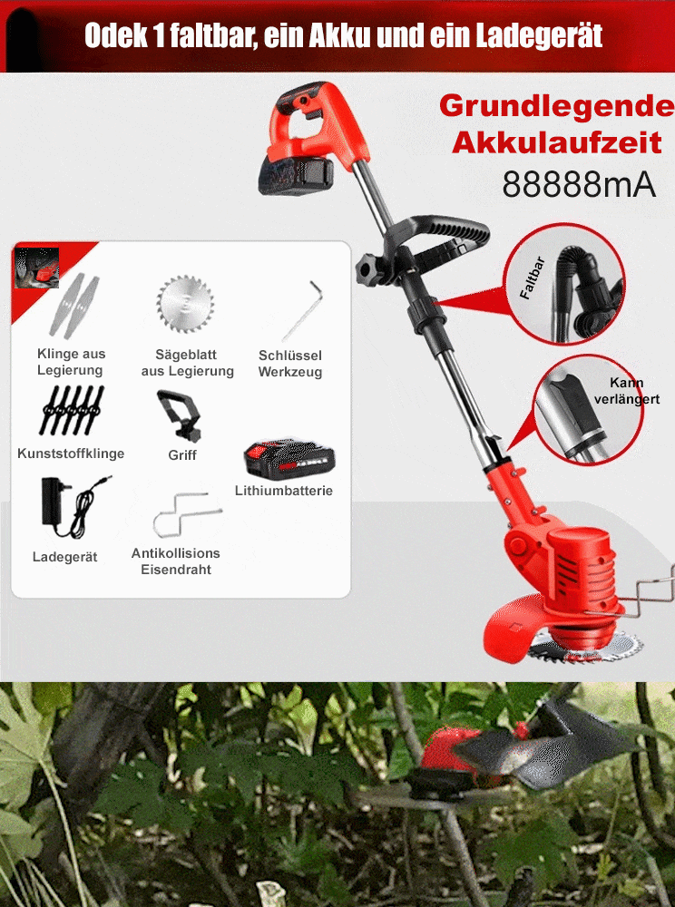 Zusammenklappbarer elektrischer Allzweck-Rasenmäher