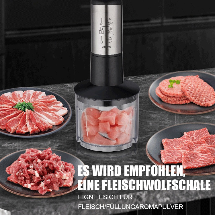4-in-1-Mixer,Mit Zerkleinerungsschüssel, Homogenisator und Schneebesen-Set Backzusatz Dekathlon.