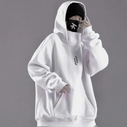 Lose Samtjacke mit hohem Kragen und Kapuze für Paare im Hip-Hop-Stil