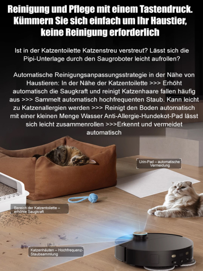 Desinfektionsrate von 99%, geräuscharmer und superintelligenter Saugroboter 🤖✨.