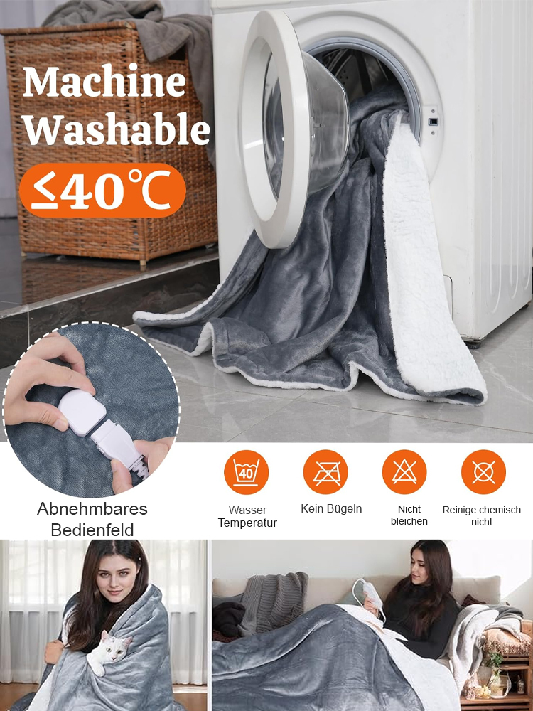 [Unabhängige Temperaturregelung in vier Zonen] Antibakterielle Heizdecke einstecken und erhitzen