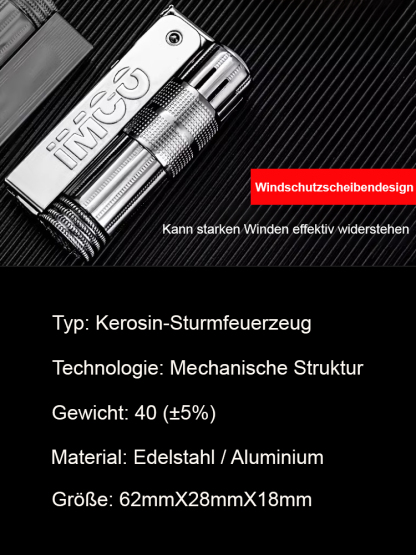 [Österreichische Militärqualität] Outdoor-Feuerzeug aus Messing, winddicht
