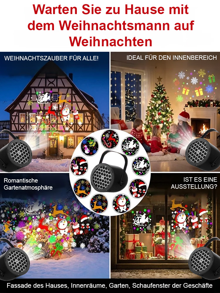 🎄 Sofortiges Winterwunderland! 2K HD Weihnachtsprojektorlicht ⭐ Plug & Play + 3-Tage-Liefergarantie 🚀