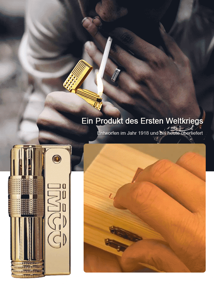 [Österreichische Militärqualität] Outdoor-Feuerzeug aus Messing, winddicht