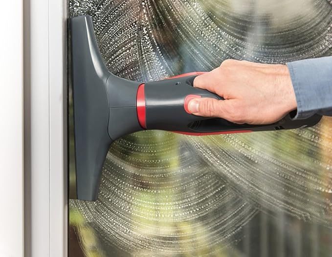 Vileda Windomatic Power Fenstersauger, Fensterputzer für Tropfen- und streifenfreie Fenster in einem Zug, inkl. 1 Akku-Ladeger?t und 1 Saugdüse