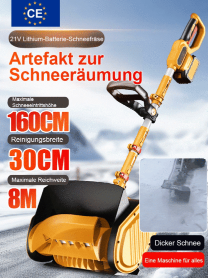 Mühelos durch den Winter! ❄️⚡ Die tragbare Lithium-Akku Schneekehrmaschine.