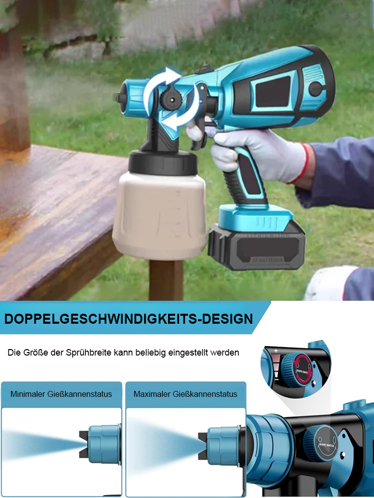 Hält 4 Stunden lang! 🔋【2025 Neues Modell】Lithiumbatterie-Spritzpistole mit kabellosem, abnehmbarem Design. 🎨✨