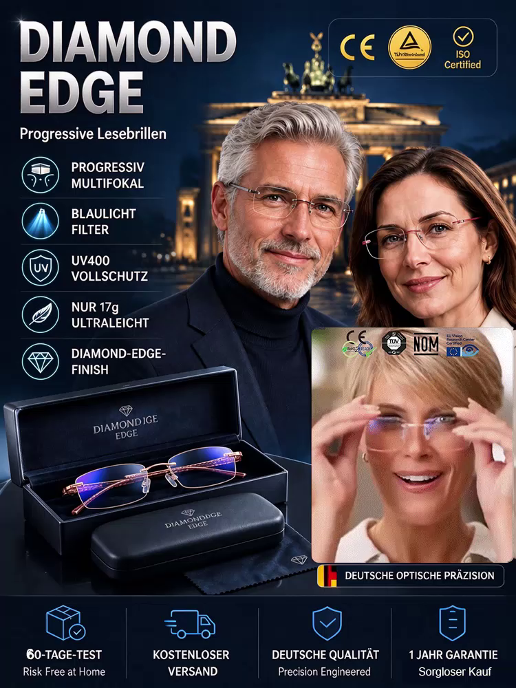 Von Dr. Markus Weber empfohlen: TÜV-, DIN- & CE-zertifizierte photochrome Gleitsichtbrille mit Smart-Fokus