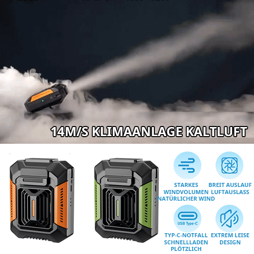 Trotzen Sie der Hitze im Freien! 🌬️ Tragbare Klimaanlage 🔋 kühlt Sie um 10-20°C ab + Nachtbeleuchtung + mobile Stromquelle, ideal für Abenteuer und Arbeit! 🚀