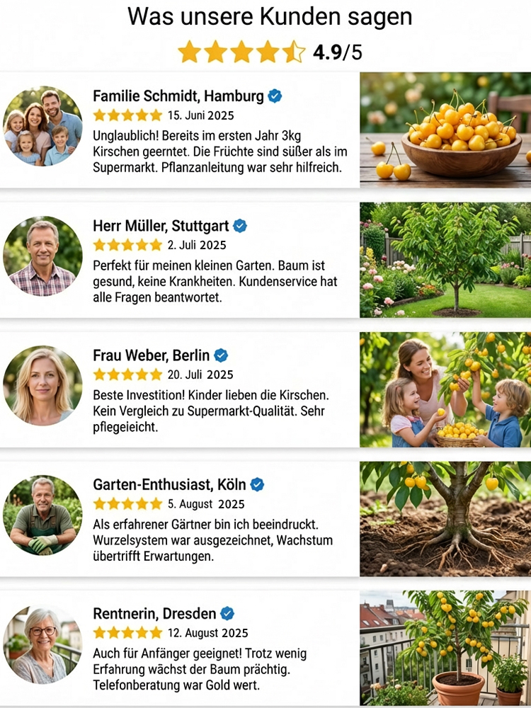 【Ergebnis des Jahres】Verbesserte Sorte, vogelfeste, frühreifende Rainier-Gelb-Kirschbaumsetzlinge