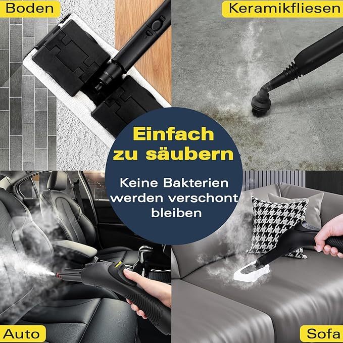 Mehrzweck Dampfreiniger,Dampfreiniger für alles-21-teiliges Zubeh?r,Dampfreiniger Handger?t und Schultergurt,Reinigen Sie,polsterm?bel,Sofa,fliesen,boden,fenster, Teppichkehrer