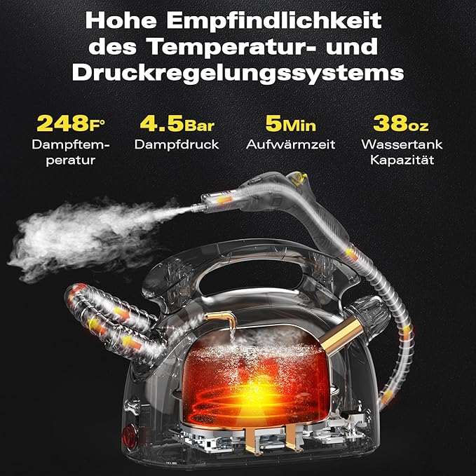 Mehrzweck Dampfreiniger,Dampfreiniger für alles-21-teiliges Zubeh?r,Dampfreiniger Handger?t und Schultergurt,Reinigen Sie,polsterm?bel,Sofa,fliesen,boden,fenster, Teppichkehrer