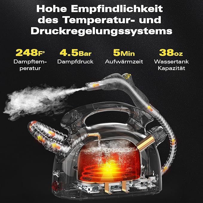 Mehrzweck Dampfreiniger,Dampfreiniger für alles-21-teiliges Zubeh?r,Dampfreiniger Handger?t und Schultergurt,Reinigen Sie,polsterm?bel,Sofa,fliesen,boden,fenster, Teppichkehrer
