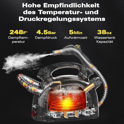 Mehrzweck Dampfreiniger,Dampfreiniger für alles-21-teiliges Zubeh?r,Dampfreiniger Handger?t und Schultergurt,Reinigen Sie,polsterm?bel,Sofa,fliesen,boden,fenster, Teppichkehrer