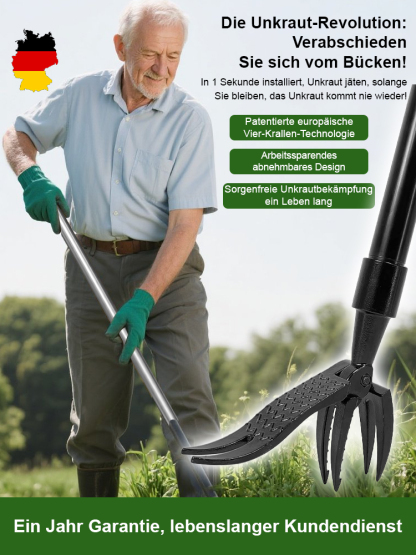 Mühelos hartnäckiges Unkraut entfernen! 🌱 Das perfekte Werkzeug, um fest verwurzeltes Unkraut herauszuziehen! 💪