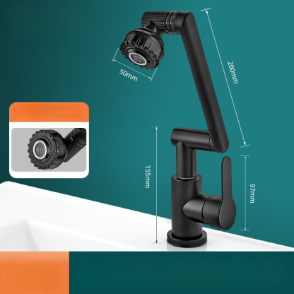 1080° drehbarer Wasserhahn mit mechanischem Arm