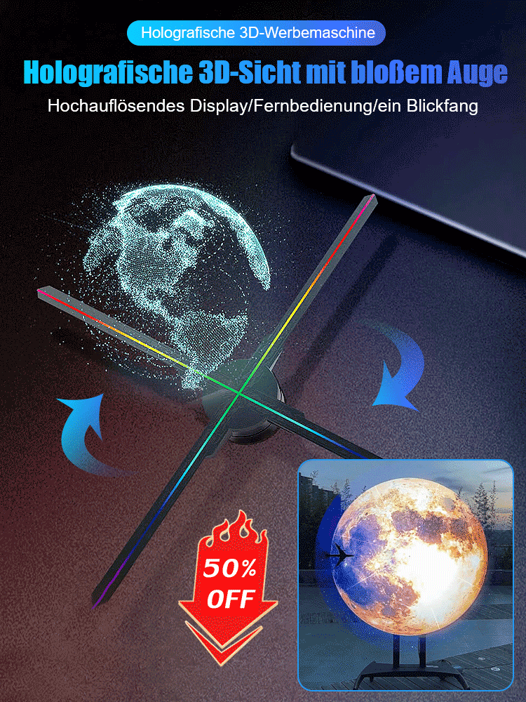 Kostenlose Steuerung über Handy-App, 3D-Hologramm-Projektor mit über 95% Realitätsgrad. 📱🌟