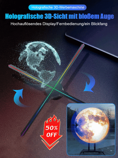 Kostenlose Steuerung über Handy-App, 3D-Hologramm-Projektor mit über 95% Realitätsgrad. 📱🌟