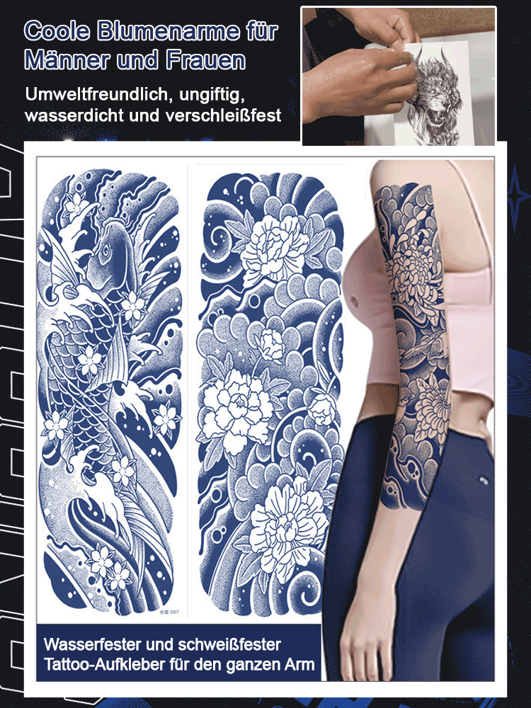 Wasserfester Tattoo-Aufkleber für den halben Arm