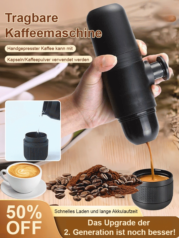 【Kapselkaffeepulver universal】Tragbare Outdoor-Handkaffeemaschine