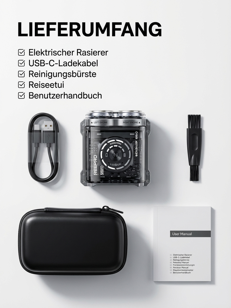 Cyber-Mecha Magnet-Rasierer: 60 Tage Akku, rückstandslos & ewig scharf! 🤖🧲🔋🪒