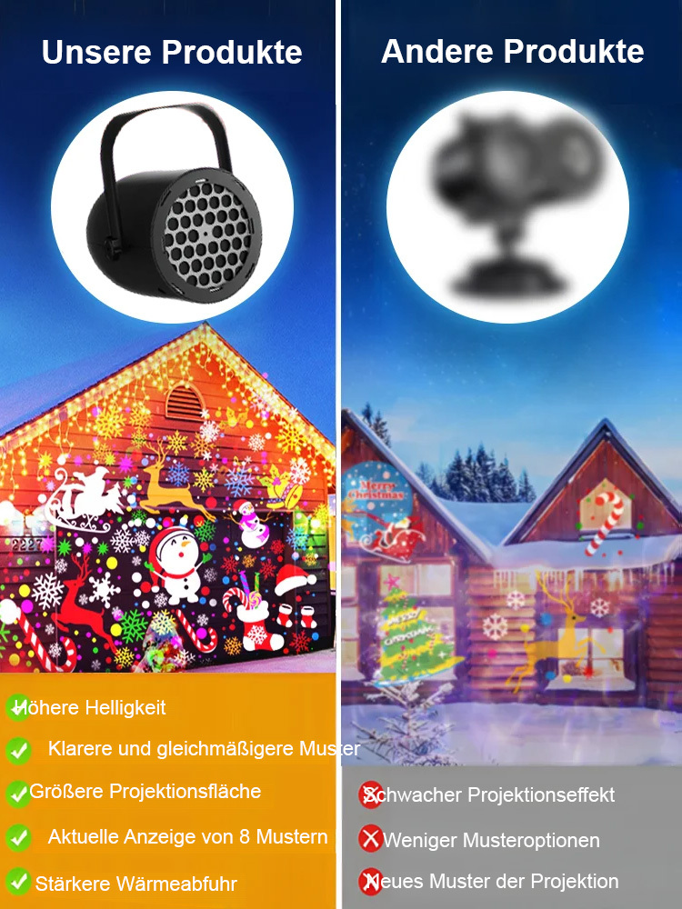 🎄 Sofortiges Winterwunderland! 2K HD Weihnachtsprojektorlicht ⭐ Plug & Play + 3-Tage-Liefergarantie 🚀