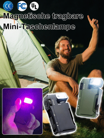 Hardcore-Gadget: ⚙️ Deine EDC-Multifunktions-Taschenlampe aus Metall! IP68 wasserdicht 💧, magnetisch schwenkbar 🧲 und passt in jede Hosentasche. 👖