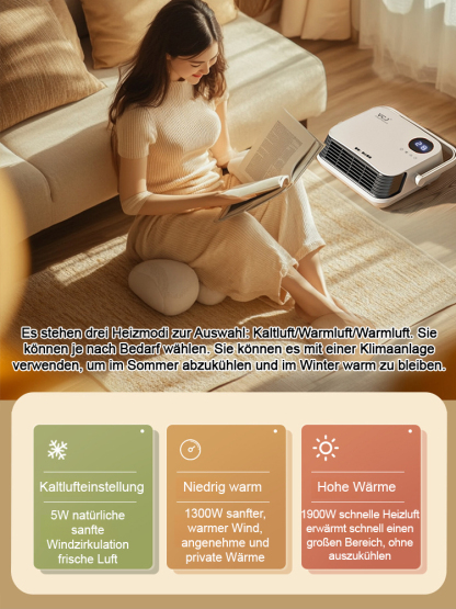  2000W Hochleistung, intelligente Sprachsteuerung, energieeffizientes und schnelles Heizen mit wasserdichtem 🌀🌡️ Warmluftgebläse.