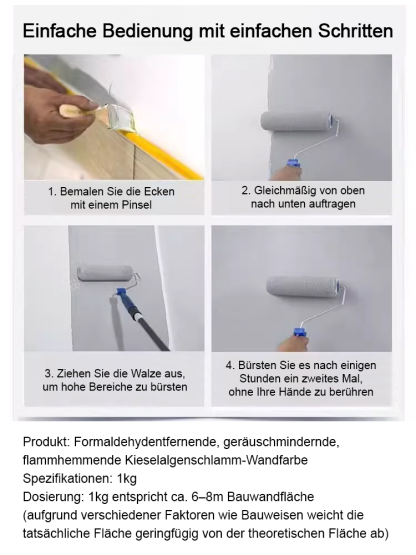 【Starke Rissreparatur】Formaldehyd-Entfernung, lärmmindernde und feuerhemmende Diatomeenschlamm-Wandf
