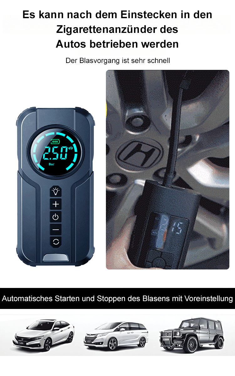 ⚡🚗 Doppelpower-Wunder: Starten & Aufpumpen in Sekunden!