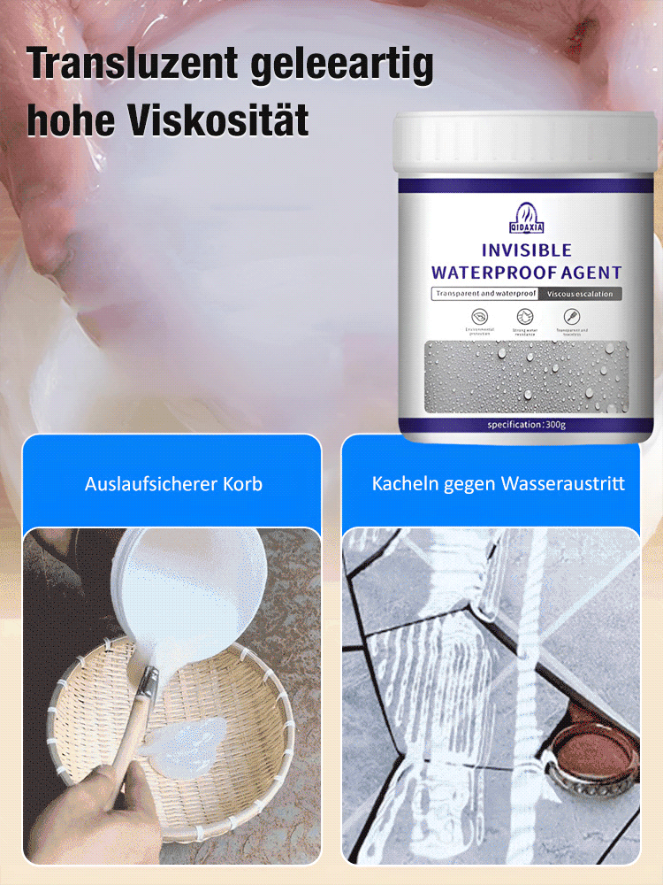 Transparenter wasserfester Klebstoff