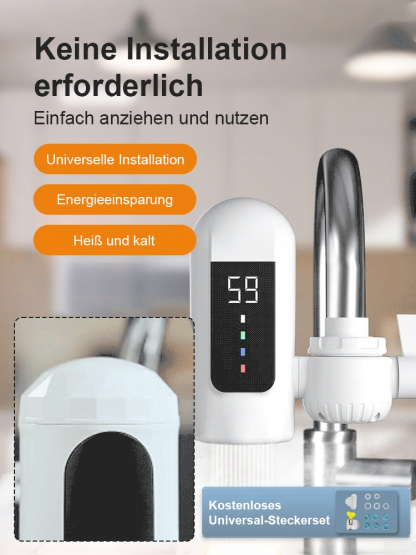 Nur 1 € monatliche Stromrechnung! Sofortheizender, installationsfreier elektrischer Wasserhahn