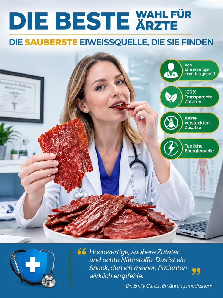 Aus 5 Pfund Rinderfilet wird 1 Pfund Knuspergenuss: EU-kontrollierte Bio-Angus-Beef-Chips in reinster Manufaktur-Qualität