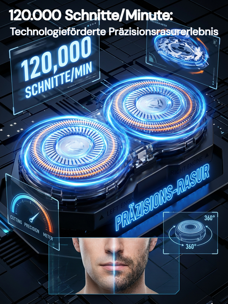 Cyber-Mecha Magnet-Rasierer: 60 Tage Akku, rückstandslos & ewig scharf! 🤖🧲🔋🪒