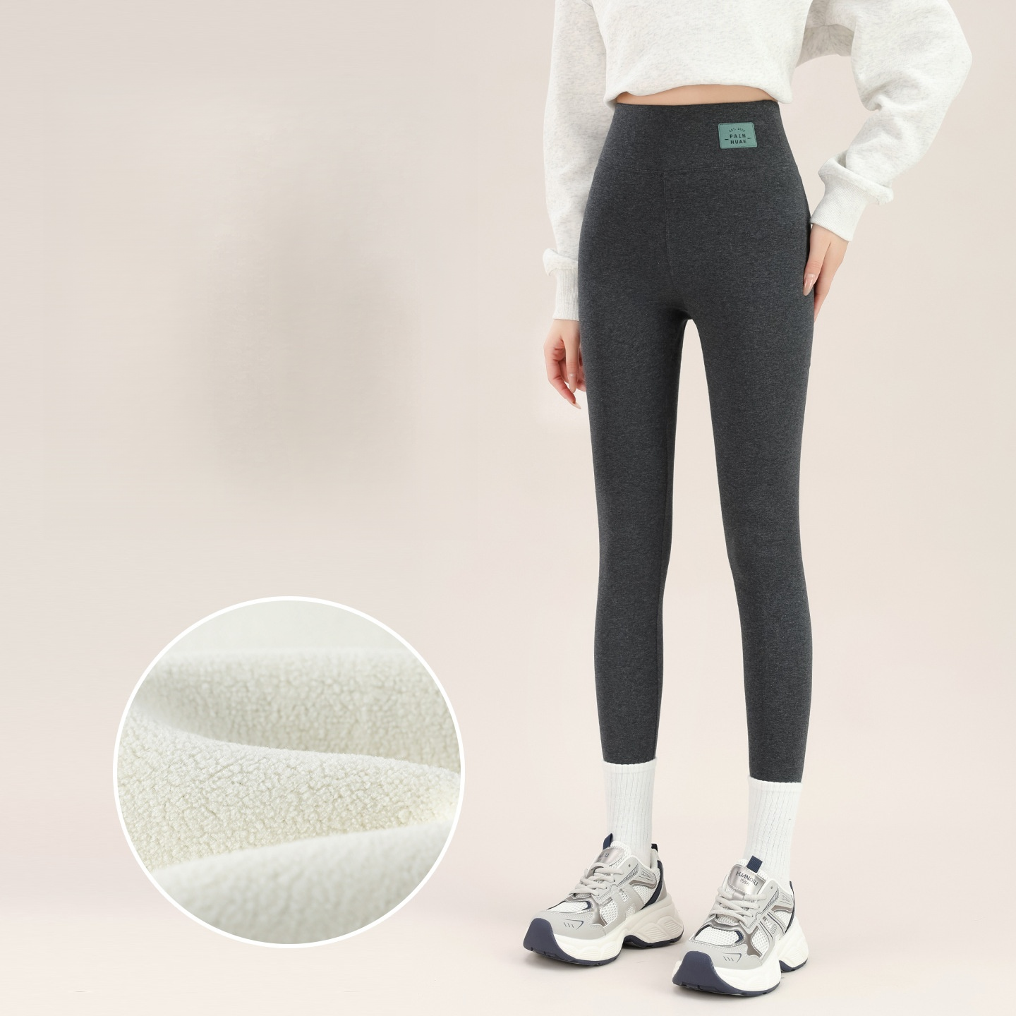 【Ganzjährige Temperaturregelung】Hohe Taille, Bauchkontrolle, kaltenresistente Lammwoll-Leggings.