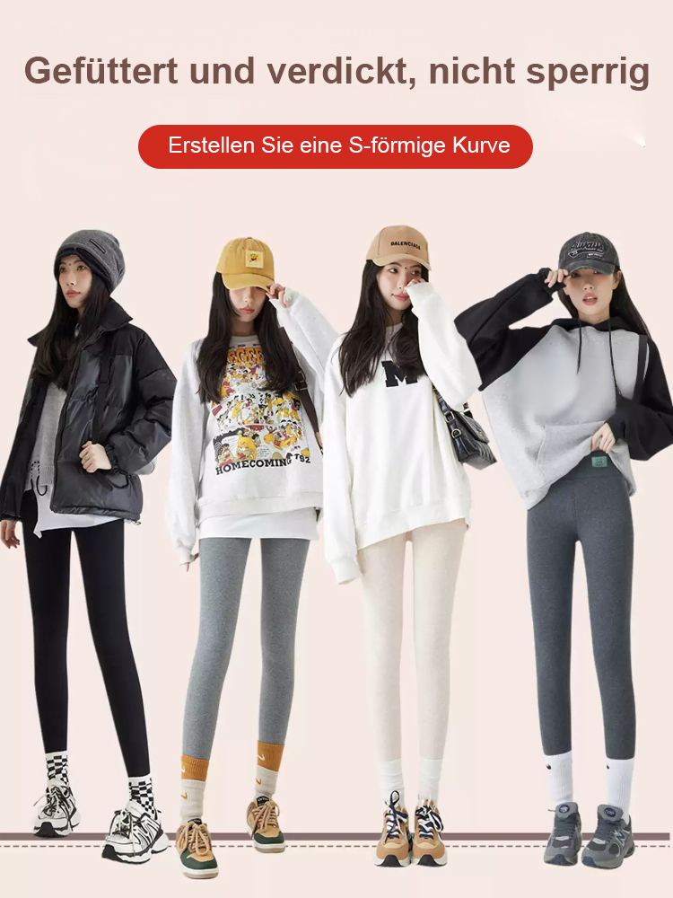 【Ganzjährige Temperaturregelung】Hohe Taille, Bauchkontrolle, kaltenresistente Lammwoll-Leggings.