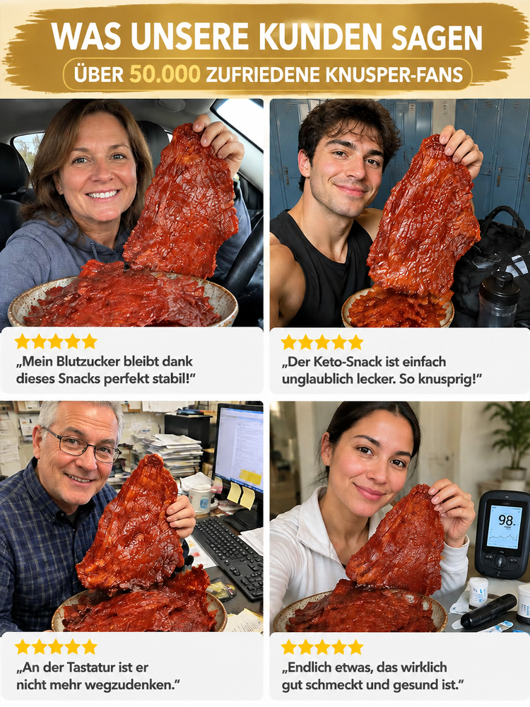 Aus 5 Pfund Rinderfilet wird 1 Pfund Knuspergenuss: EU-kontrollierte Bio-Angus-Beef-Chips in reinster Manufaktur-Qualität