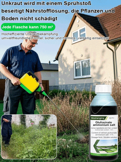 Eine Flasche kann 750㎡ abdecken! 🌿 Einmal angewendet, bleibt der Bereich 3 Jahre frei von Unkraut! 🚫🌱